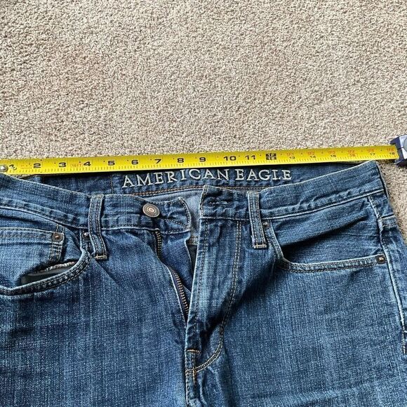 American Eagle Outfitters‎ Mens Relaxed Straight Leg Denim Jeans Blue Size 31/32 - Picture 9 of 12